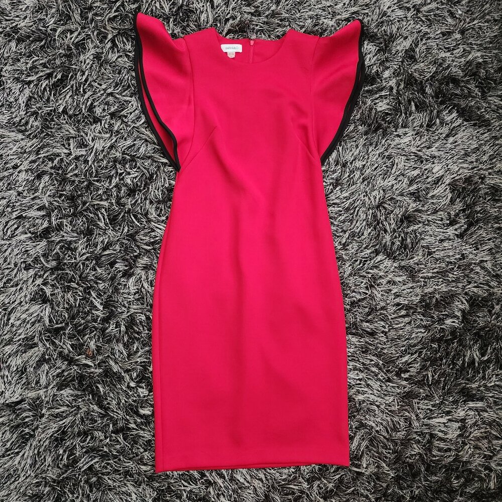 CALVIN KLEIN Ruffle Sleeve Sheath Dress